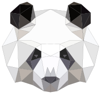Low Poly Panda Head With Strokes
