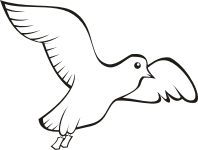Bird in flight 2 (outline)