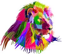 Prismatic Geometric Lion