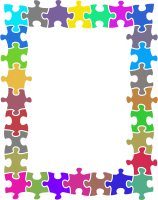 Jigsaw puzzle frame (random colours)