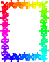 Jigsaw frame (rainbow colours)