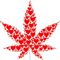 Marijuana Leaf Hearts