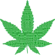 Elliptical Rectangles Marijuana Leaf