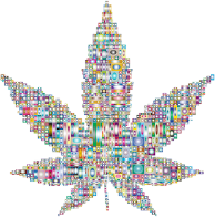 Elliptical Rectangles Marijuana Leaf Prismatic