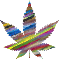 Low Poly Prismatic Marijuana Leaf