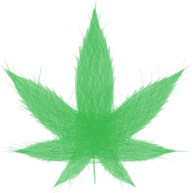 Marijuana Leaf Bezier Green