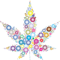 Marijuana Leaf Circles Prismatic