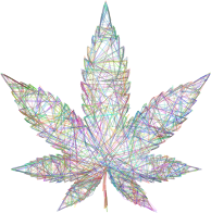 Marijuana Leaf Triangles Wireframe Prismatic
