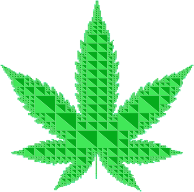 Triangular Marijuana Leaf