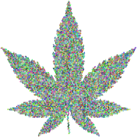 Triangular Mosaic Marijuana Leaf Prismatic