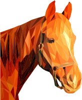 Low poly horse head