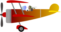 Biplane 2 with a pilot [man]
