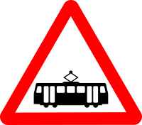 Roadsign tram