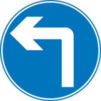 Roadsign turn ahead