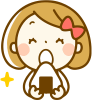 Girl eating onigiri