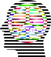Man Head Striped Peace Prismatic