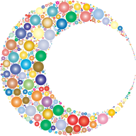 Crescent Moon Circles Prismatic
