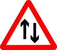 Roadsign two way ahead