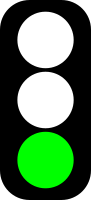 Green traffic light indicator
