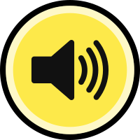 Button - Sound On (black & yellow)