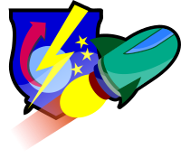 Spaceship and academy insignia