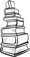 Stack of books 4 (outline)