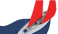 Barca rosso blu