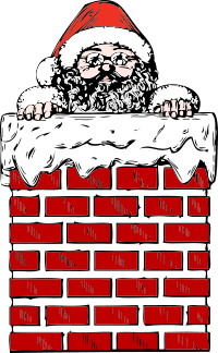 santa in a chimney