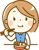 Woman eating bento