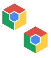 chrome inspired hexagon logo color