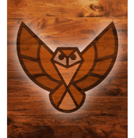 Wood texture owl