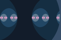 Abstract background - dark blues with glowing pink blobs