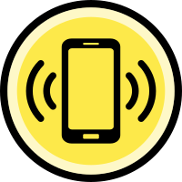 Button - Options - Vibration On (yellow & black)