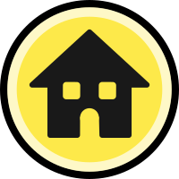 Button - Home (yellow & black)
