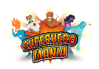 SuperHero Mania Logo - Yellow Halftoning