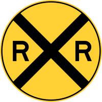 Railroad Ahead Warning Sign MUTCD W10-1 (U.S.A.)