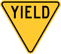 Yellow Yield Sign (Obsolete, U.S.A.)