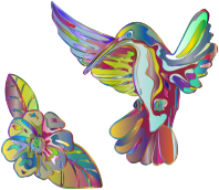 Abstract Artistic Hummingbird And Flower