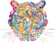 Geometric Tiger Head Surreal