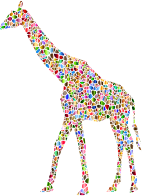 Chromatic Tiled Giraffe Silhouette
