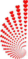 Hearts Swirl Design Red