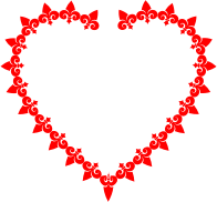 Fleur De Lis Heart Red