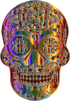 Sugar Skull Silhouette By Karen Arnold II Multichrome