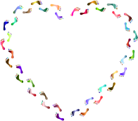 Feet Silhouette Heart Prismatic 2