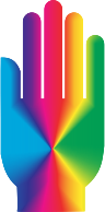3D Hand Silhouette Rainbow 2