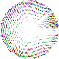 Prismatic Fading Dots Circle