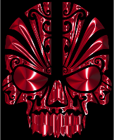 Tribal Skull Silhouette 2 Crimson