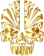 Tribal Skull Silhouette 2 Gold No BG