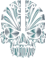 Tribal Skull Silhouette 2 Silver
