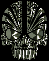 Tribal Skull Silhouette 2 Obsidian